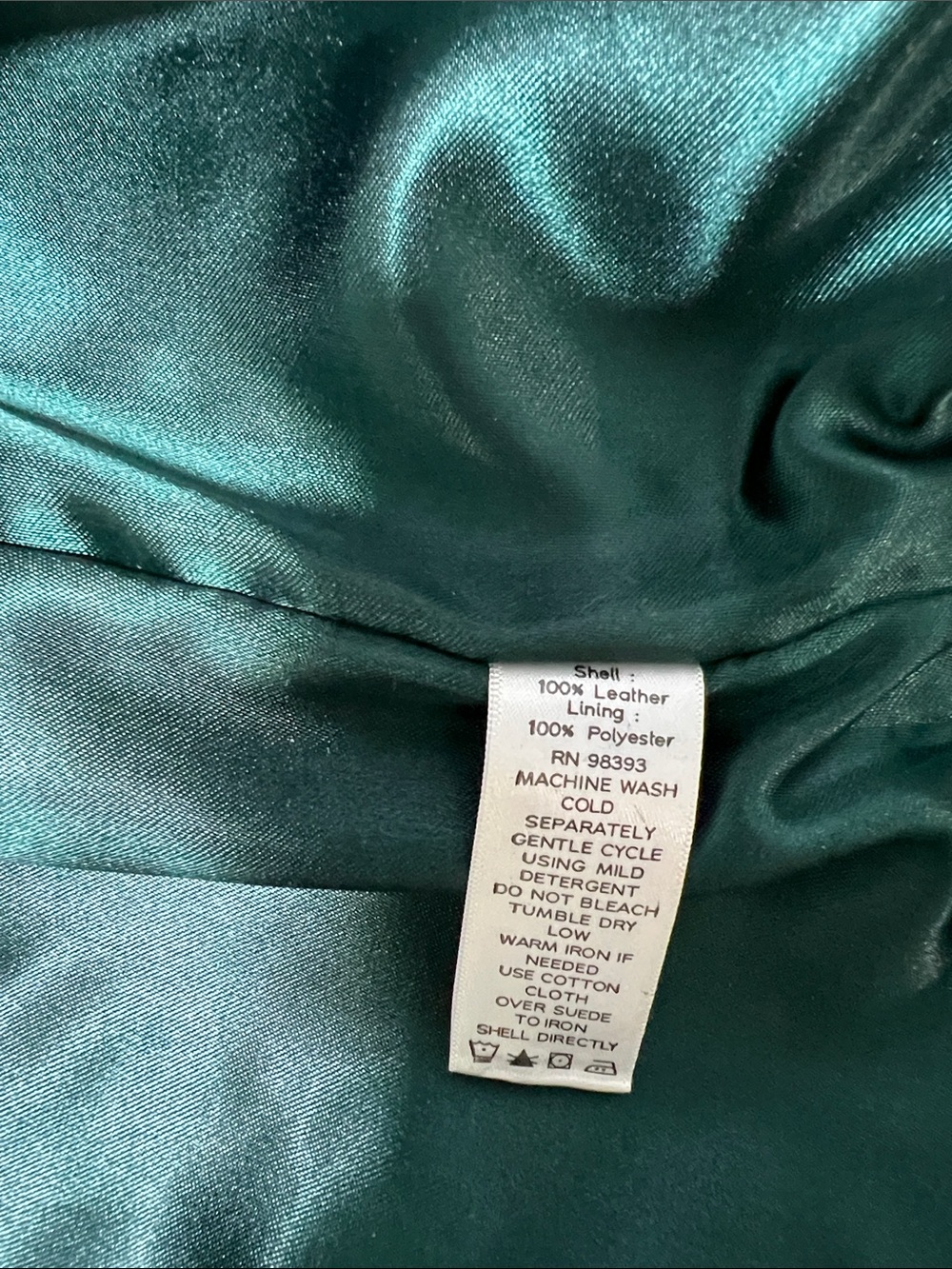 dennis basso Genuine Leather Teal-Green Suede Zip Vest Size Large - Picture 3 of 6